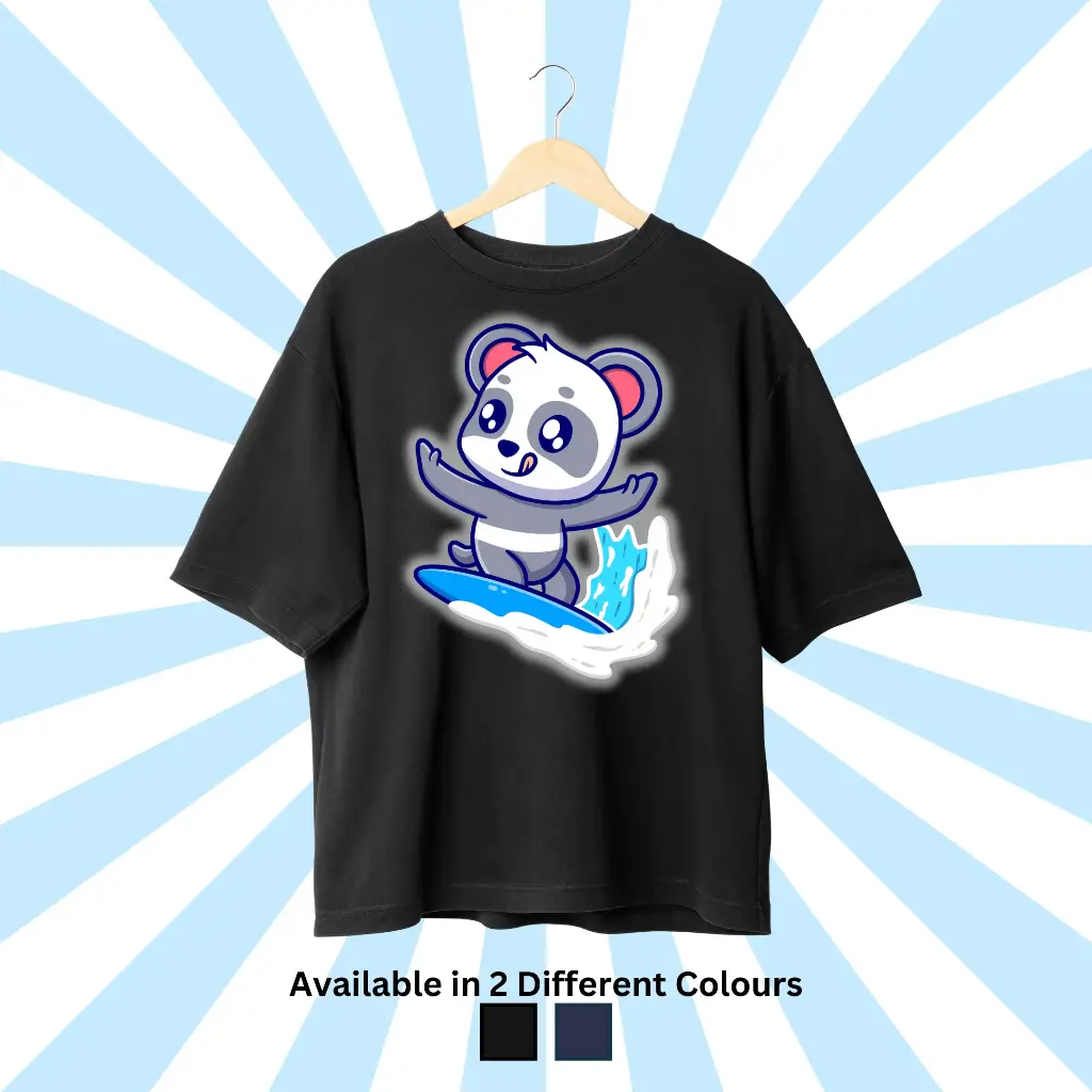 Surfing Panda Vibes Over-sized Tee