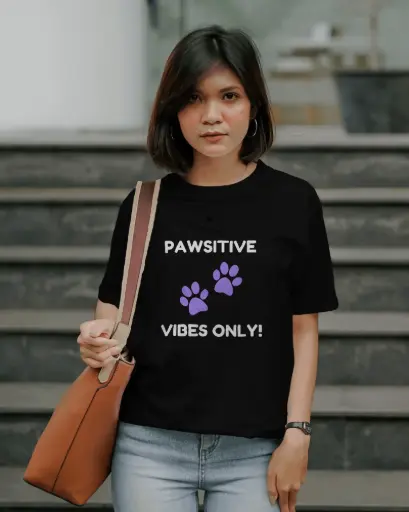Pawsitive Vibes Only Oversized Tee