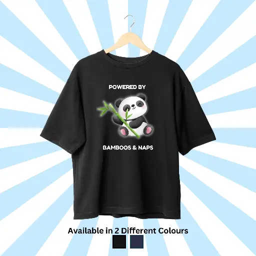 Powered by Bamboos & Naps Over-sized Tee