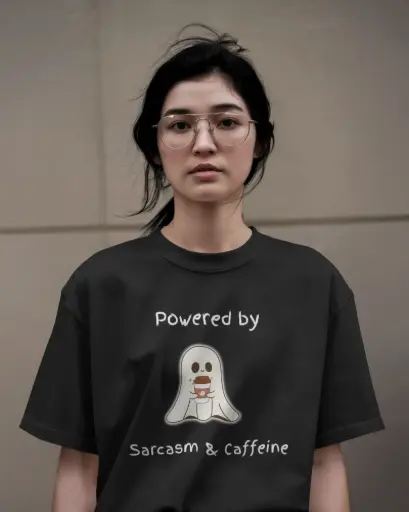 Powered by Coffee & Sarcasm Oversized Tee