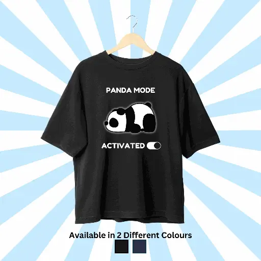 Panda Mode Activated Over-sized Tee