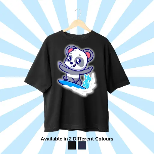 Surfing Panda Vibes Over-sized Tee